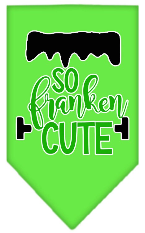 So Franken Cute Screen Print Bandana Lime Green Small